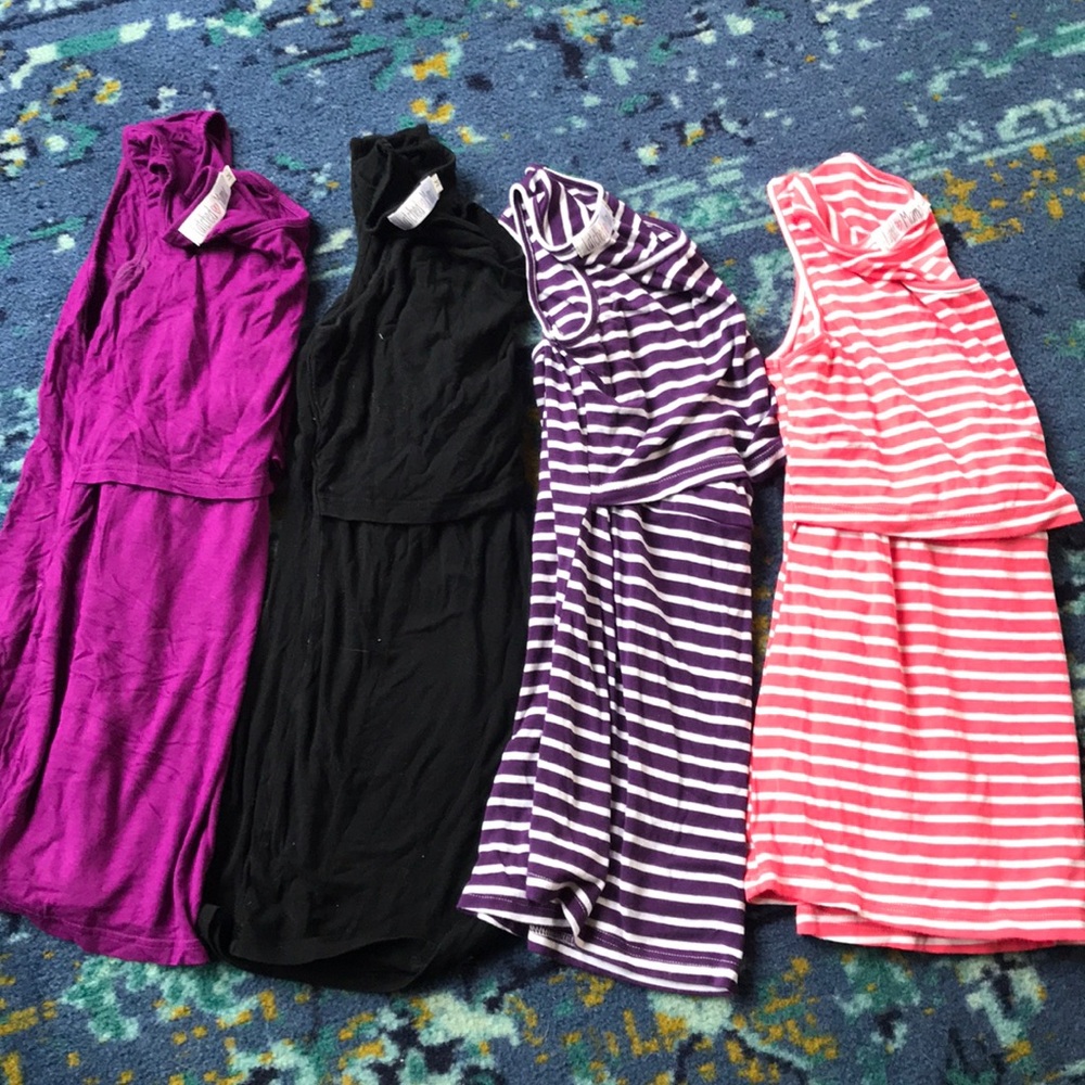 Four Latched Mama Nursing Tanks (3 M, 1 L)